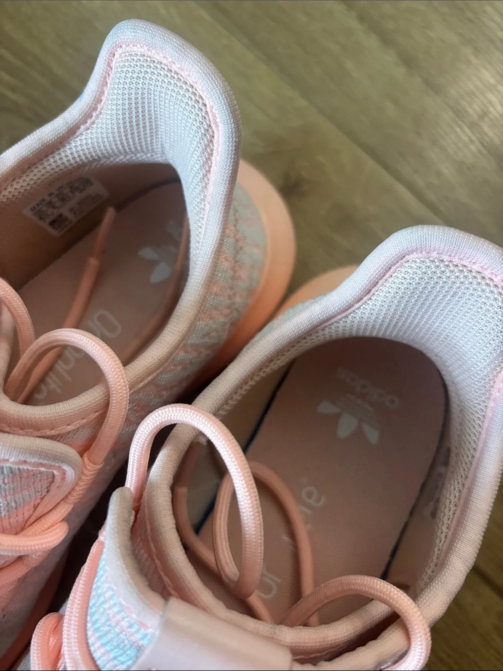 adidas Women’s Pink and Light Blue Knit Running Shoes